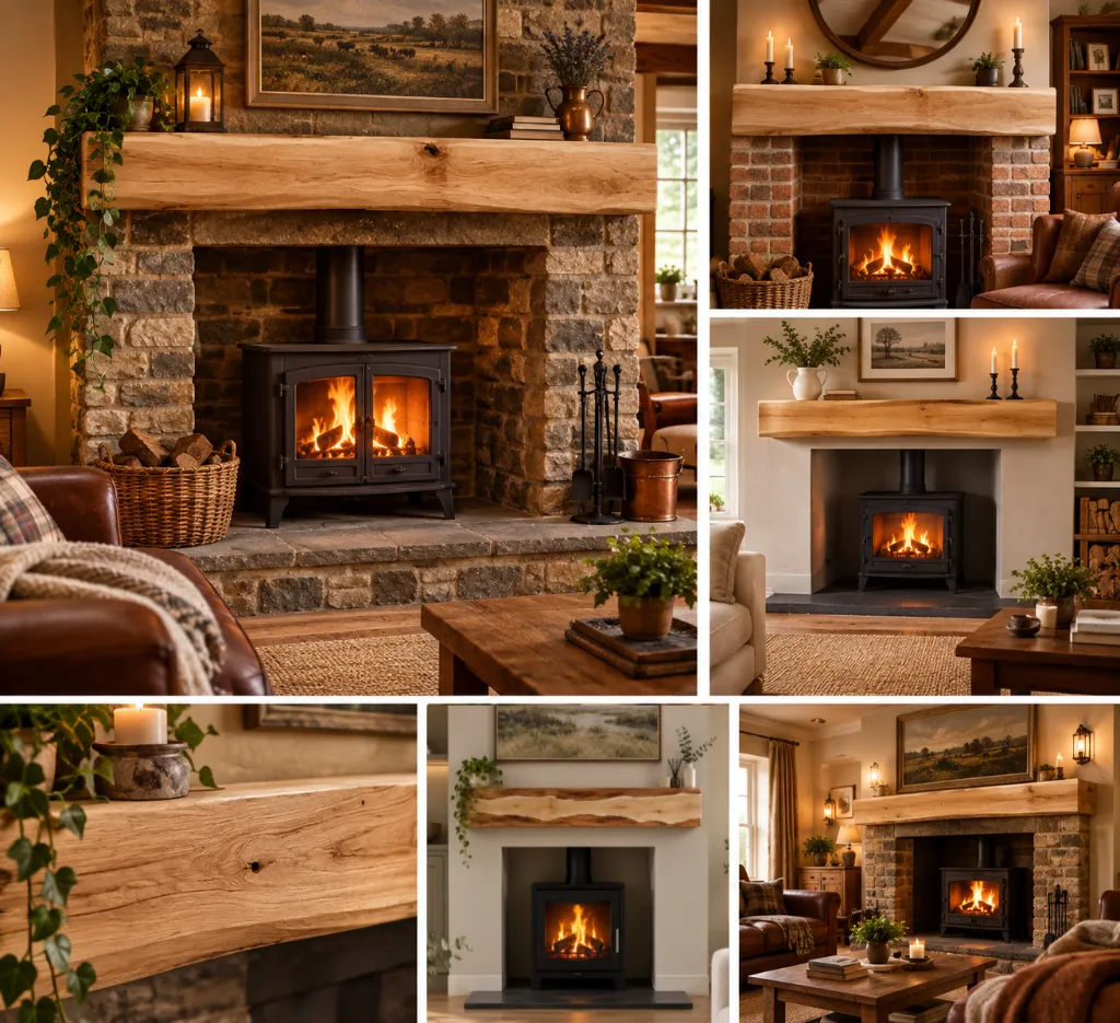 Rustic Oak Mantels_ Fireside Farmhouse Living.webp