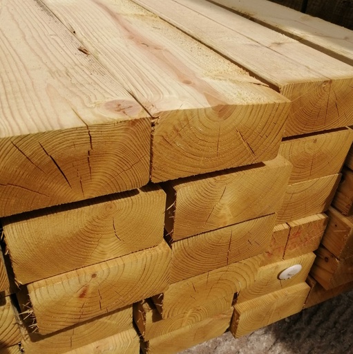 Softwood Sleepers 100mmx200mm (fin size 95mmx195mm) Treated Green